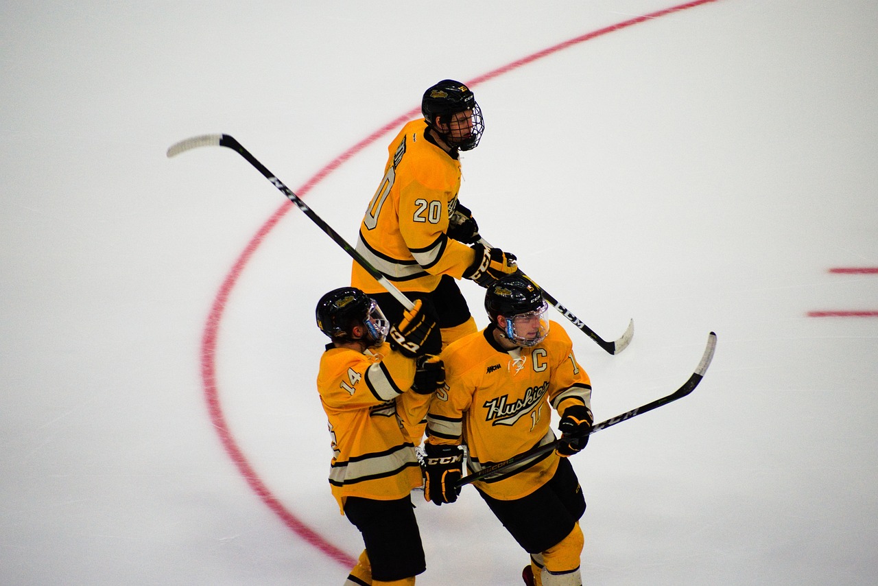 hockey ice hockey team yellow team 3913720